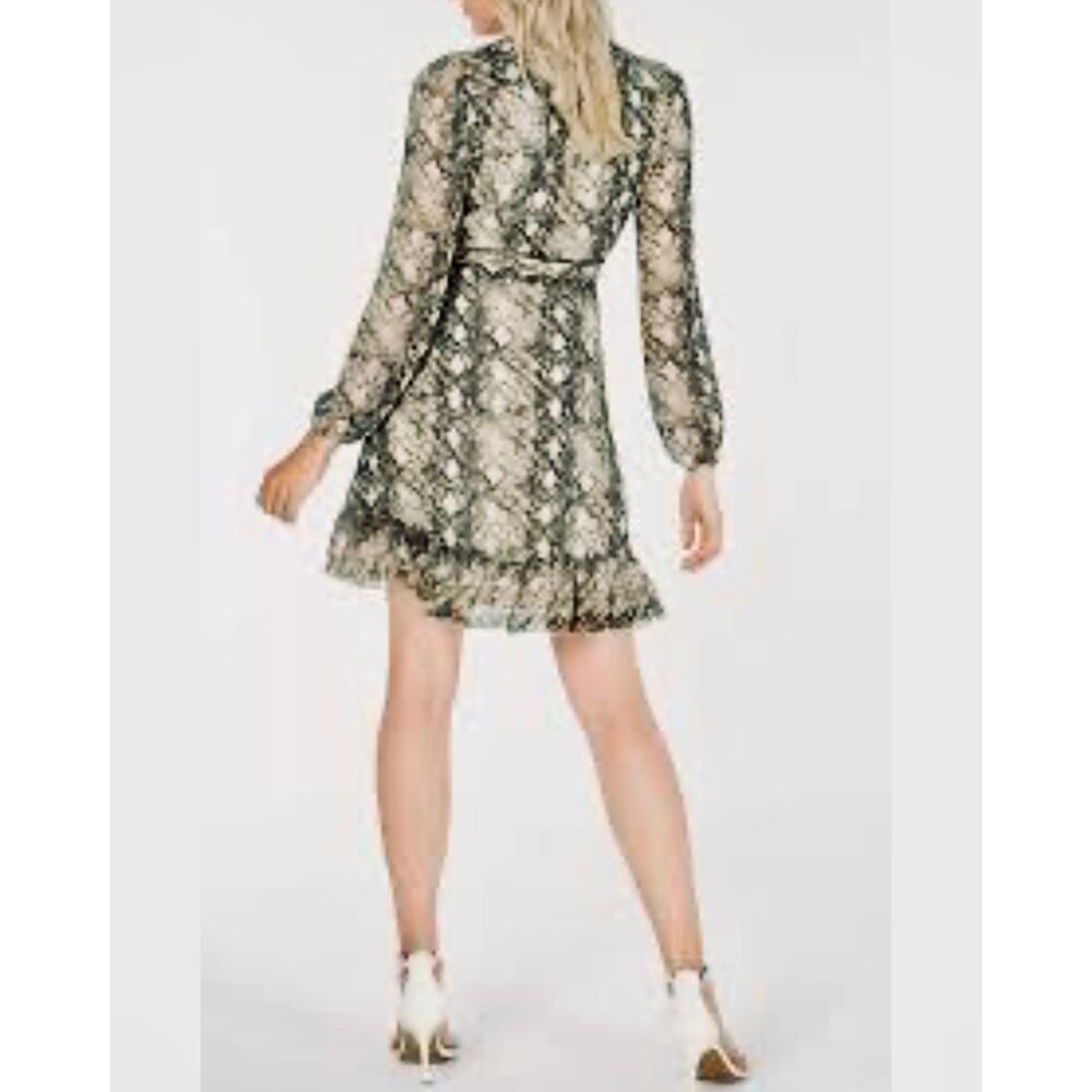 Python Leyden Print Chiffon Knee Length Flowy Wra… - image 4